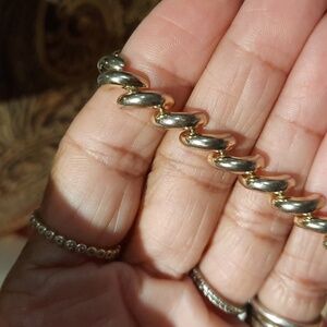 AUTHENTIC 14K YELLOW GOLD OVER STAINLESS STEEL BRACELET 7-1/4" SAN MARCO